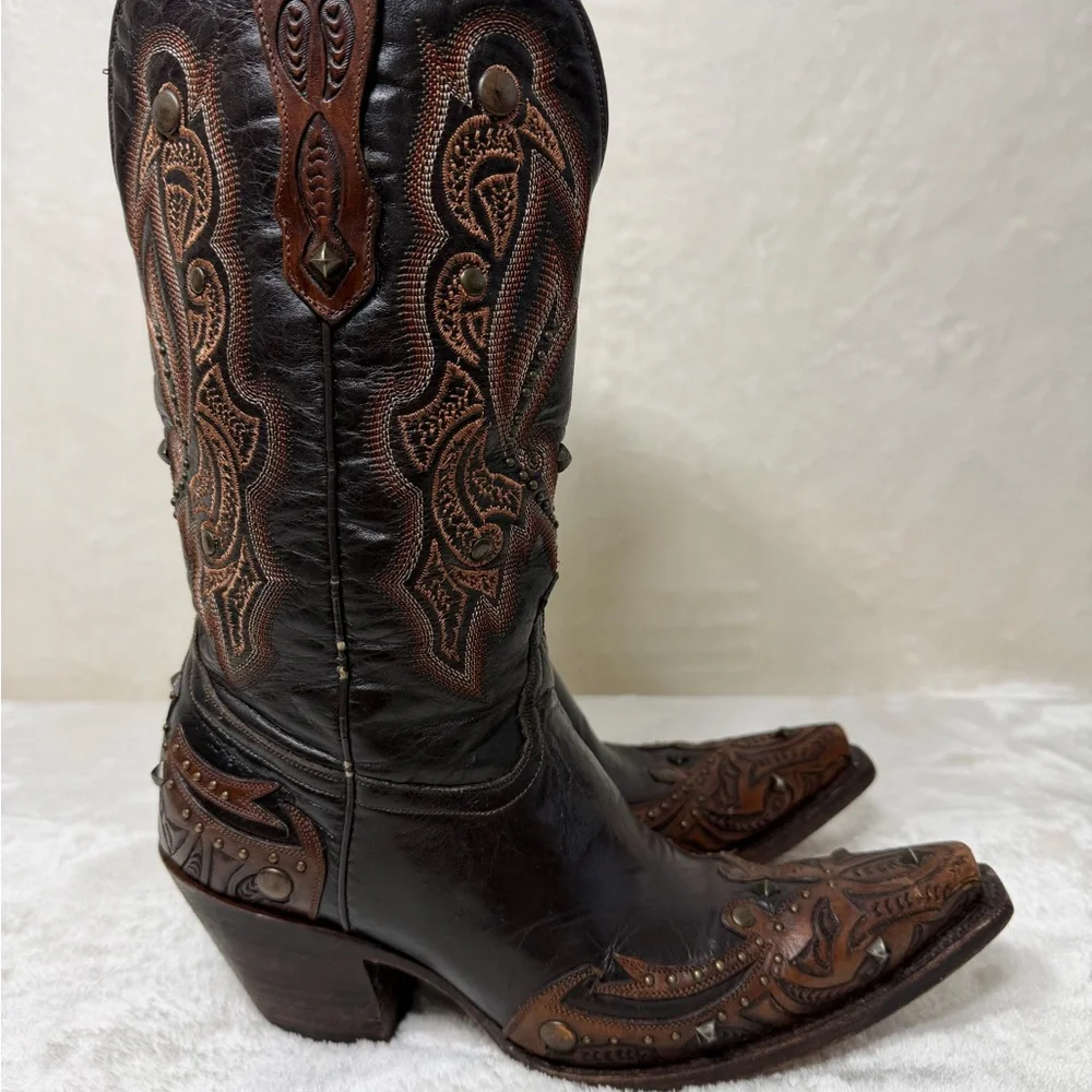 Brown Leather Western Boots - Picture 4 of 10